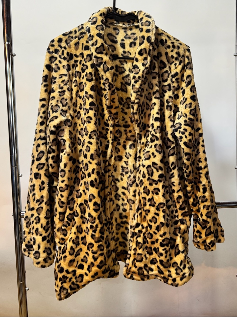 Leopard Print Faux Fur Coat - Women Size Medium; Brand New